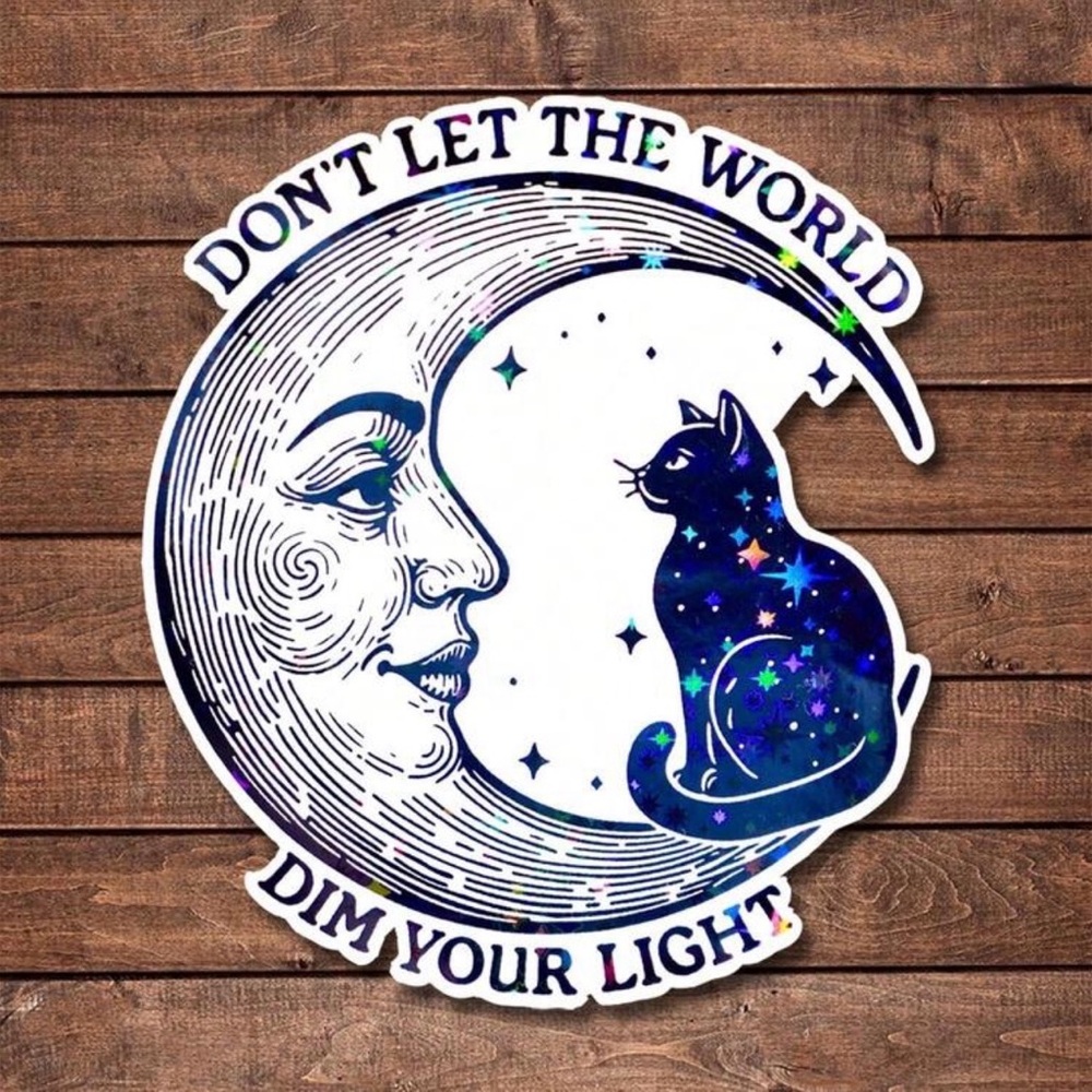Moon and Cat Sticker